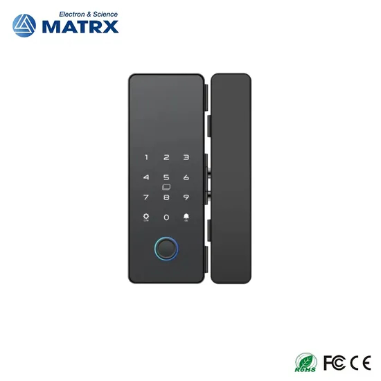 Tuya - System Smart Glass Door Lock with Password and Fingerprint Unlocking Functions
