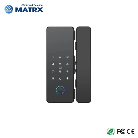 Tuya - System Smart Glass Door Lock with Password and Fingerprint Unlocking Functions