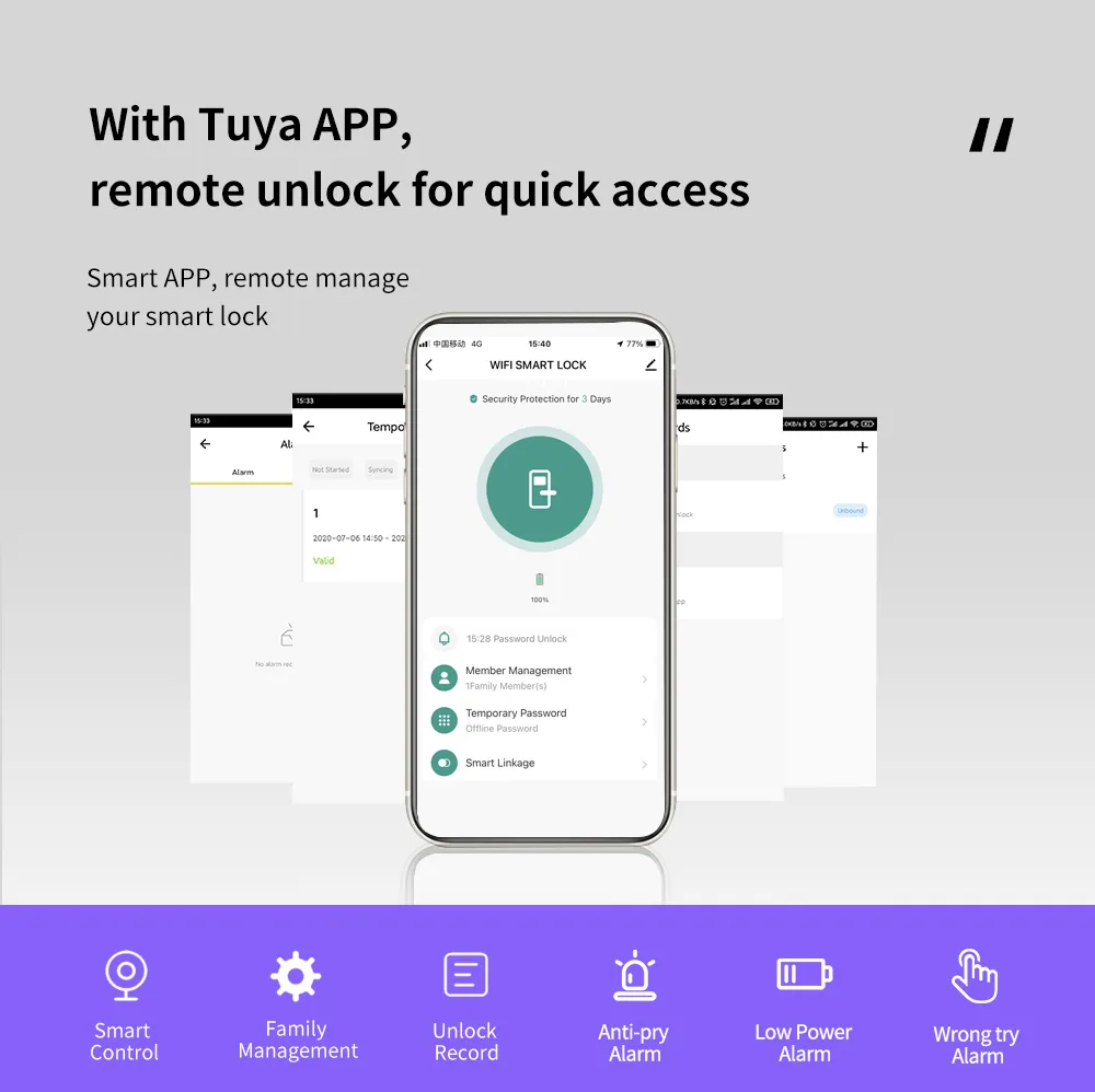 F10 3D Face Recognition Autoclose Fingerprint Digital Electronic Camera Tuya APP Wi-Fi Smart Door Lock with Eye Scanner