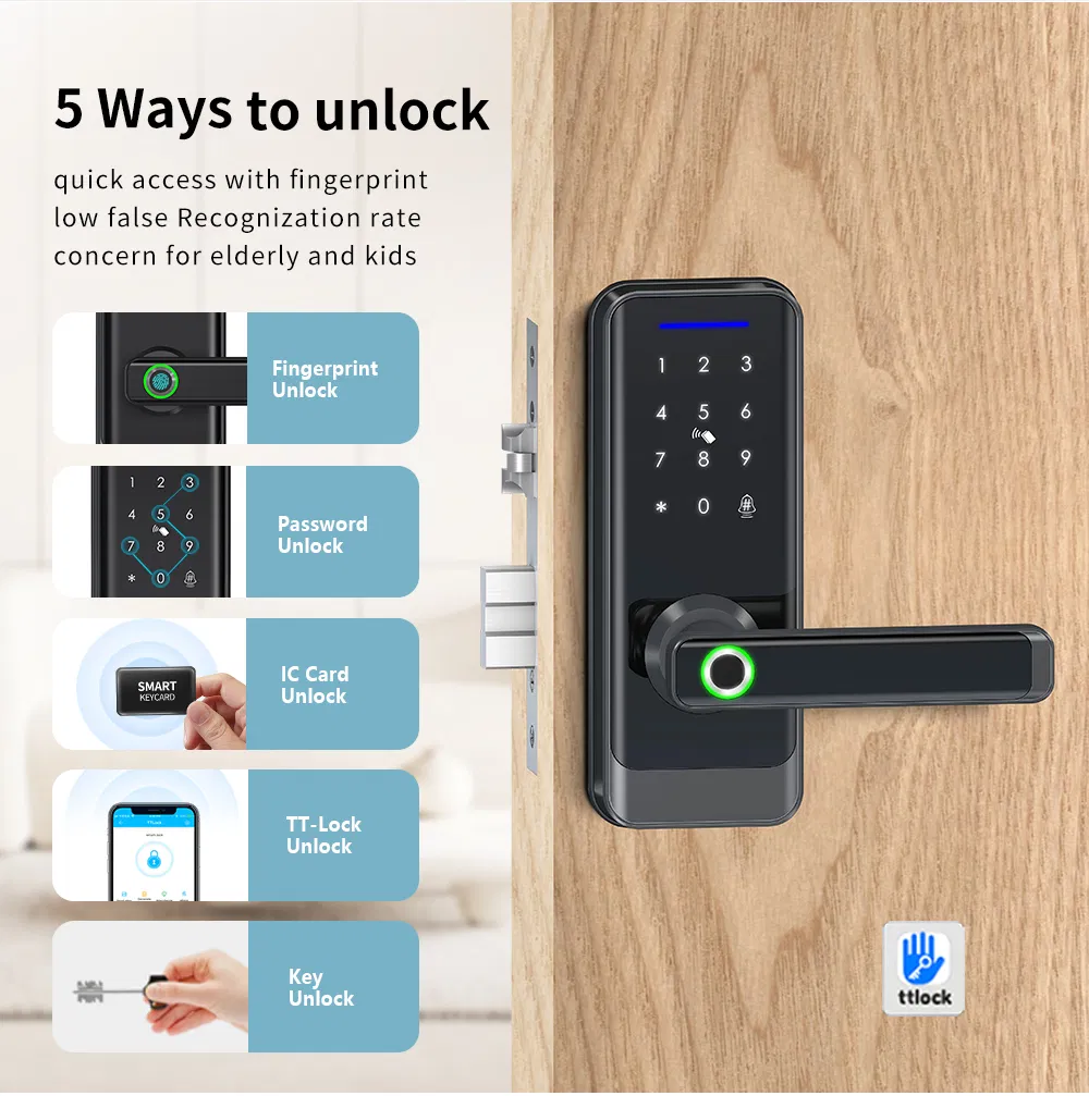 Hot Sale Ttlock APP Remote Control Fingerprint Door Lock