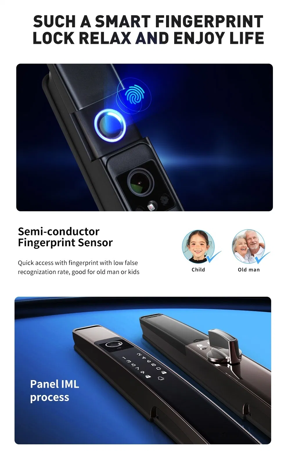 2024 New Product 3D Face Recognition Cat's Eye Camera Fingerprint Video Calling Remote Visual Intercom Smart Door Lock