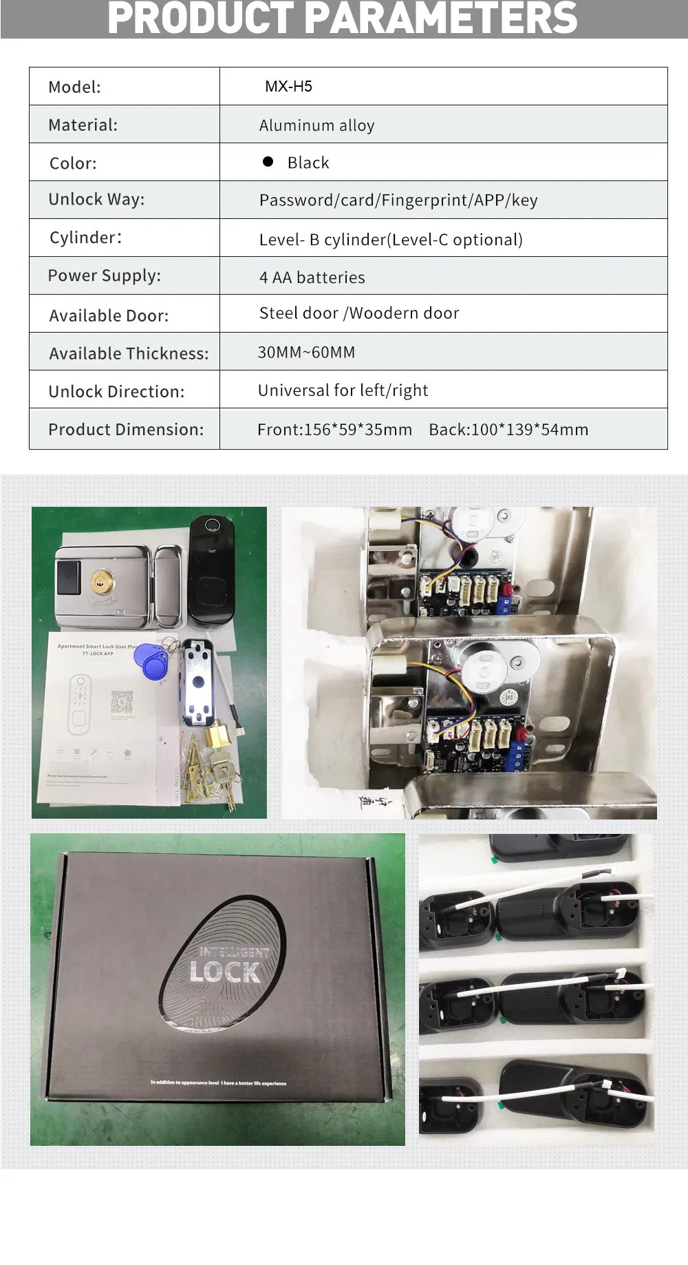 Tuya APP Fingerprint Digital Password Door Lock