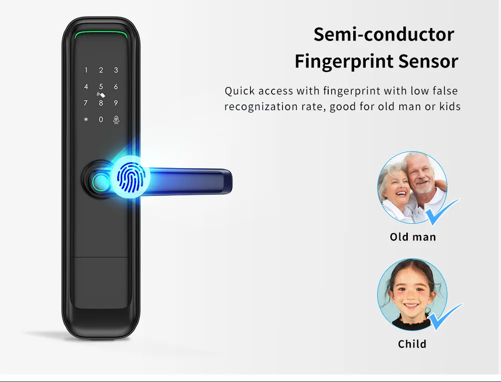 Ttlock Smart Lock Fingerprint Door Lock with Touch Screen Password Electronic Locks for Hotel