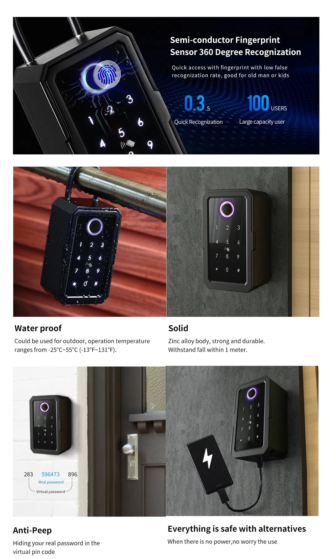 New Design Ttlock WiFi Key Storage Box Home Smart Key Box
