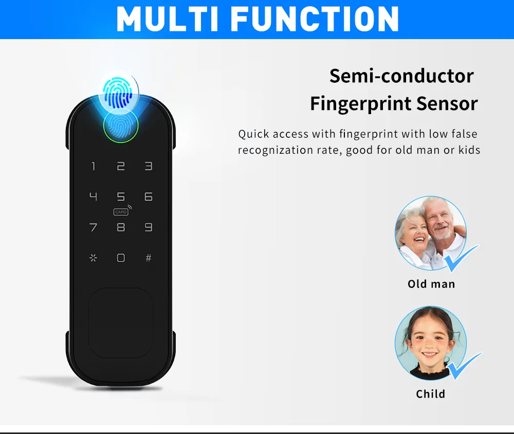 2025 Dual Side Fingerprint Security Smart Lock Tuya APP WiFi Keyless Access for Smart Home Gate Door Lock
