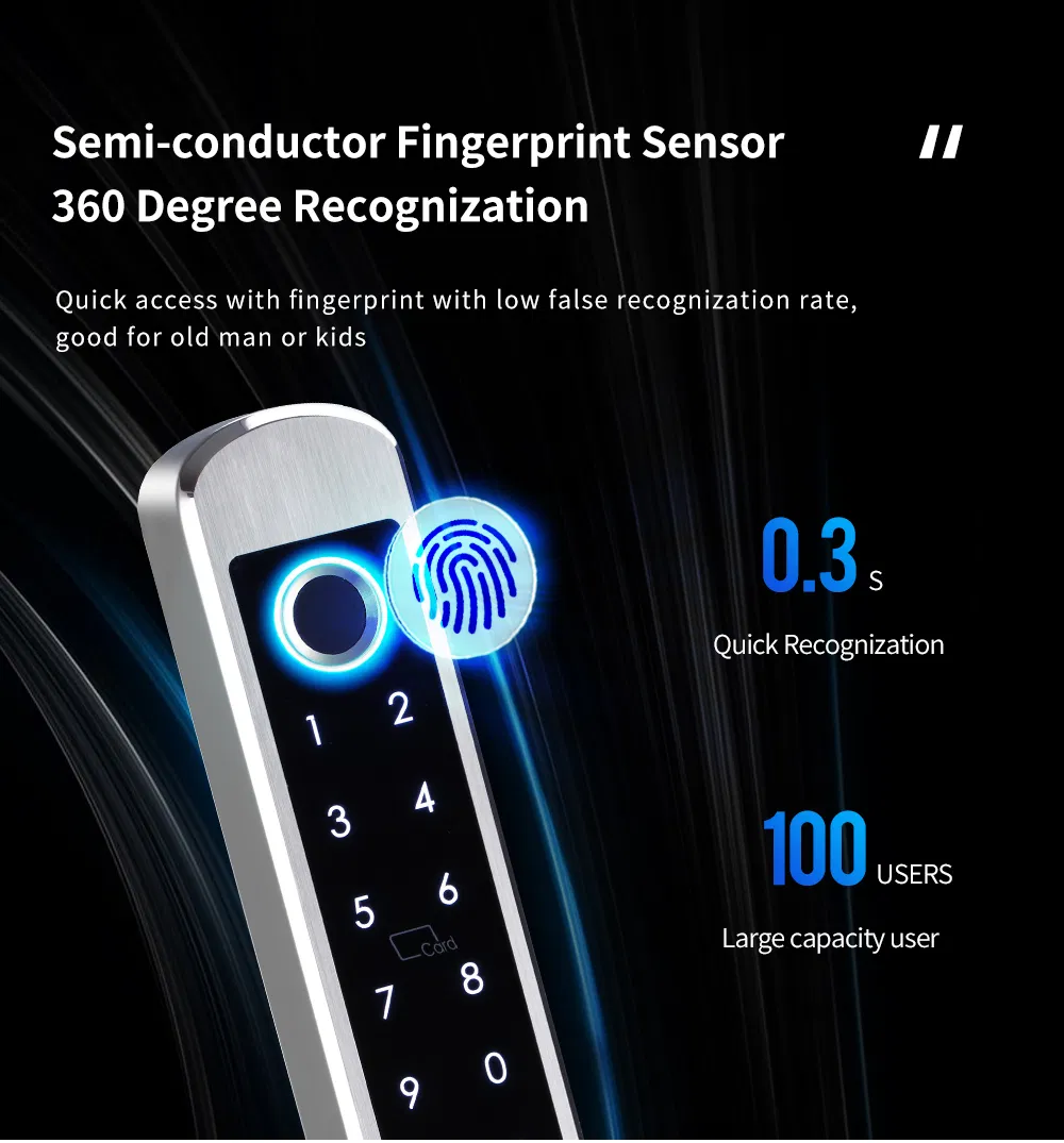 Waterproof Stainless Steel 304 Fingerprint Password Keyless Entry Tuya Samrt Lock