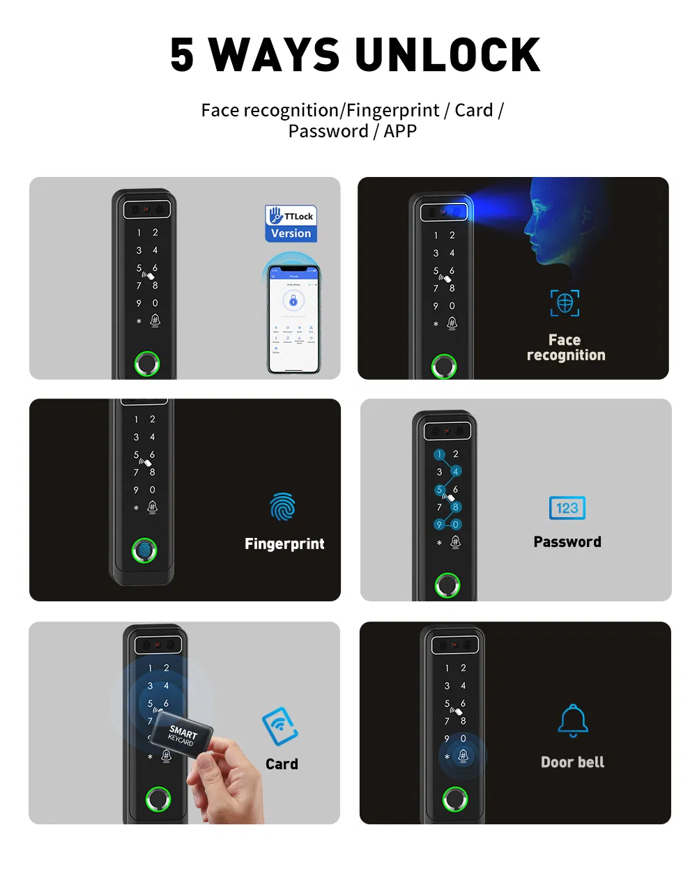 2024 New Product 3D Face Recognition Access Control with Ttlock System