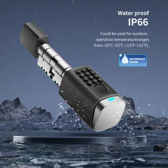 Upgraded IP66 Tuya APP Fingerprint Password Smart Cylinder Lock