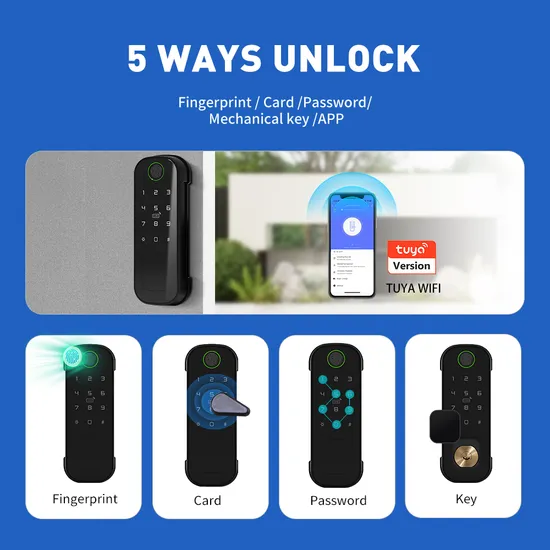 2025 Dual Side Fingerprint Security Smart Lock Tuya APP WiFi Keyless Access for Smart Home Gate Door Lock