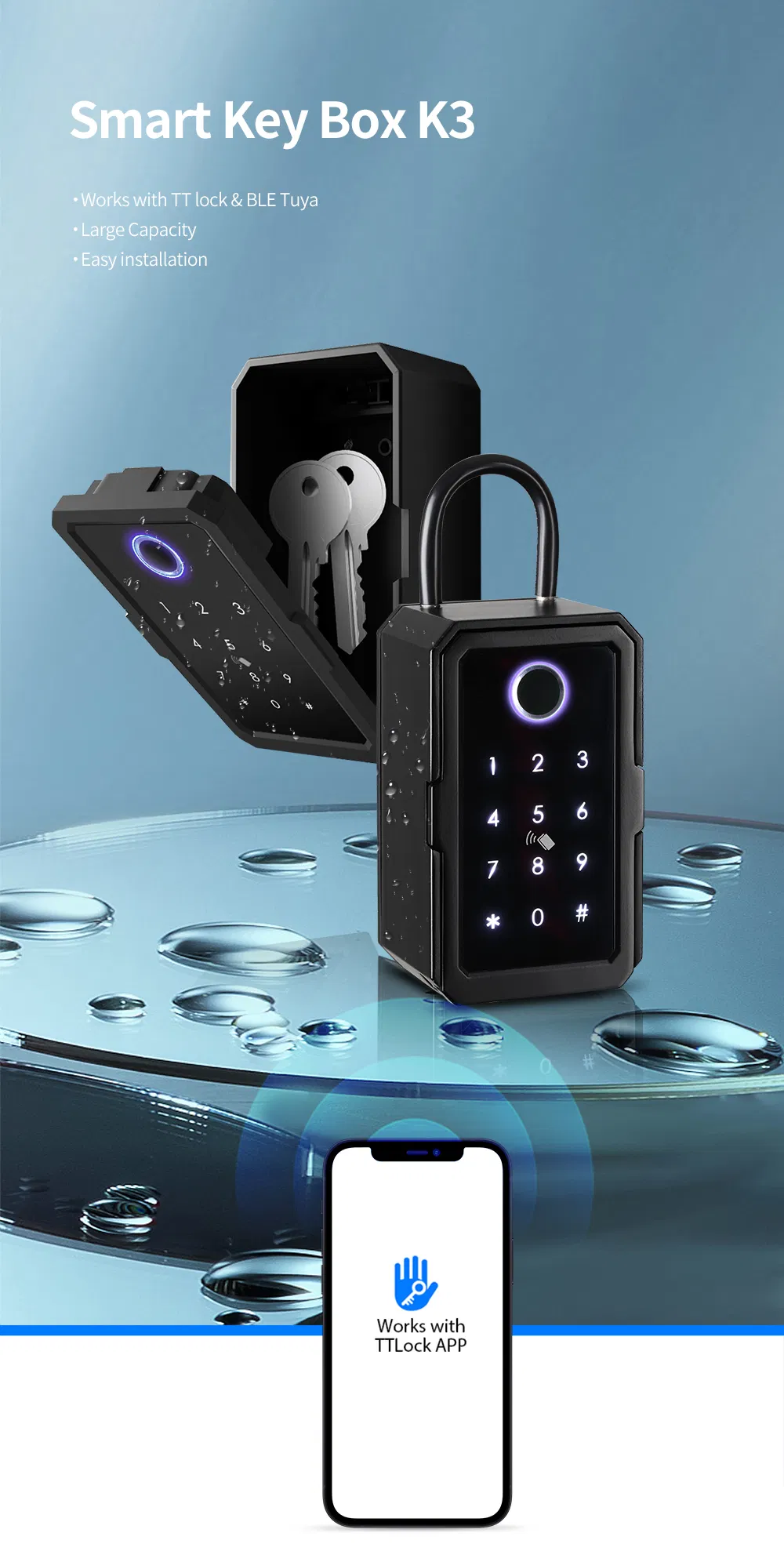 New Design Ttlock WiFi Key Storage Box Home Smart Key Box