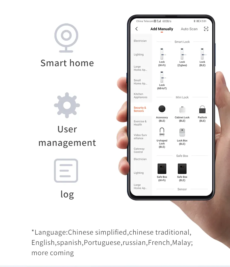 Smart Tuya APP Automatic Electronic Deadbolt Door Locks