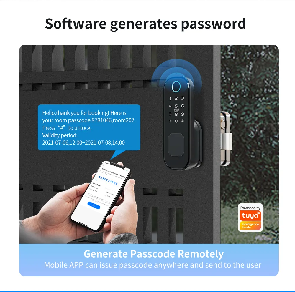 Tuya APP Fingerprint Digital Password Door Lock