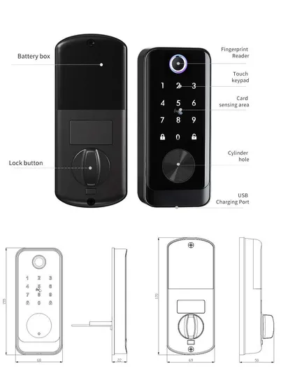 Ttlock APP Remote Control Biometric Fingerprint Password Smart Door Lock