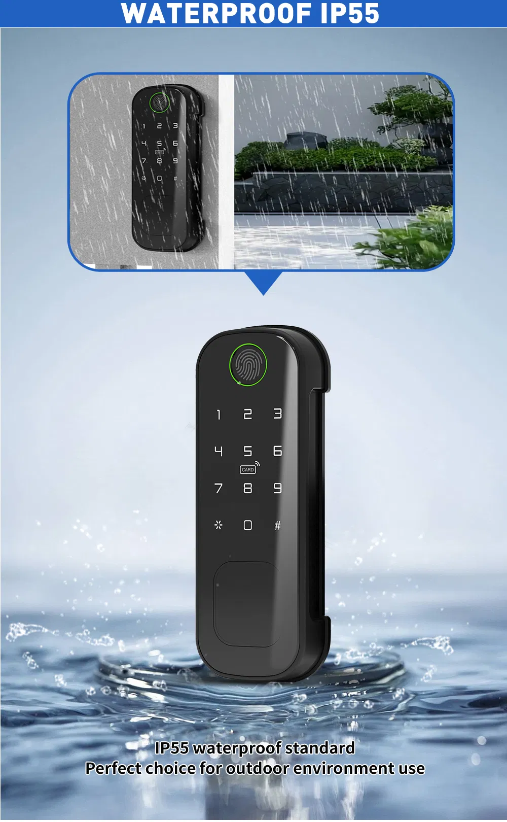 2025 Dual Side Fingerprint Security Smart Lock Tuya APP WiFi Keyless Access for Smart Home Gate Door Lock