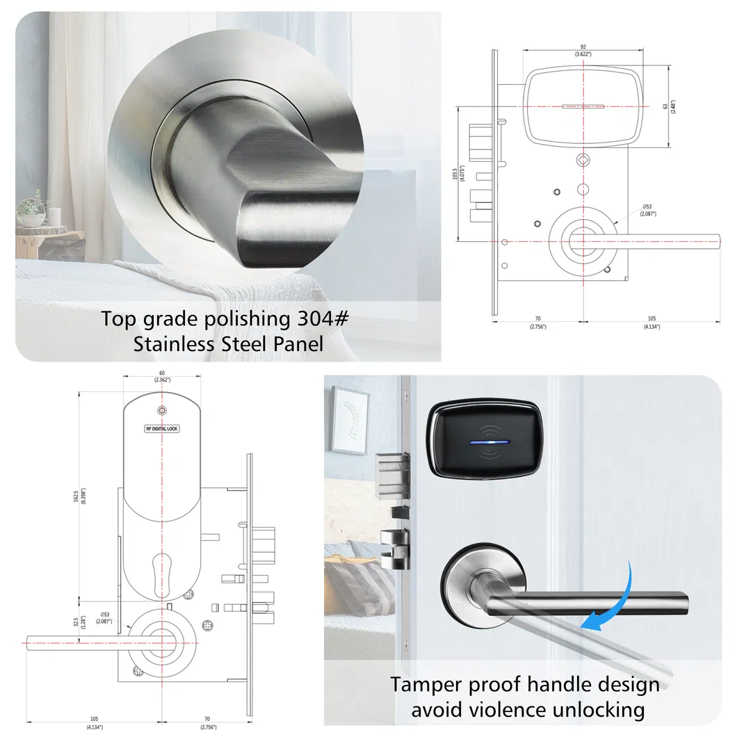 Smart Split Security Control System Electronic RFID Card Digital Hotel Key Card Lock