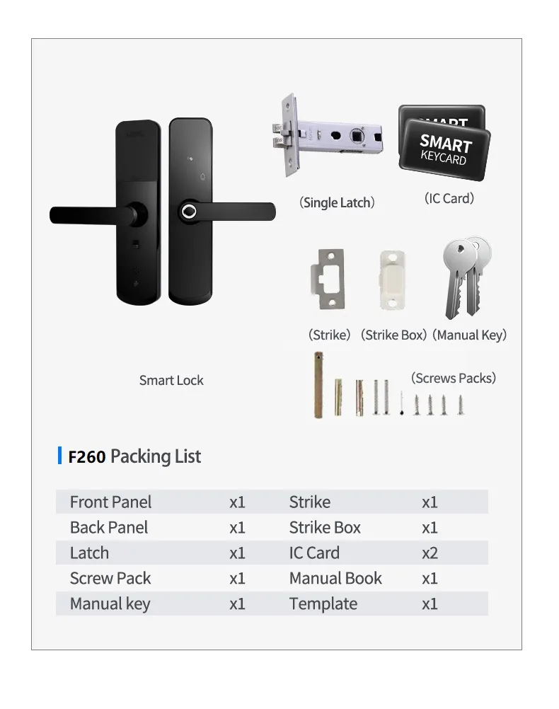 Hot Selling Biometric Waterproof Home Main Gate Digital Door Tuya Lock