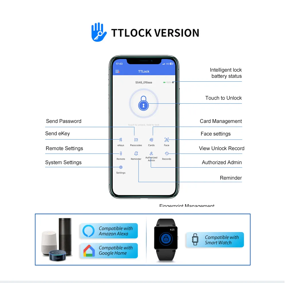 2024 New Product 3D Face Recognition Access Control with Ttlock System
