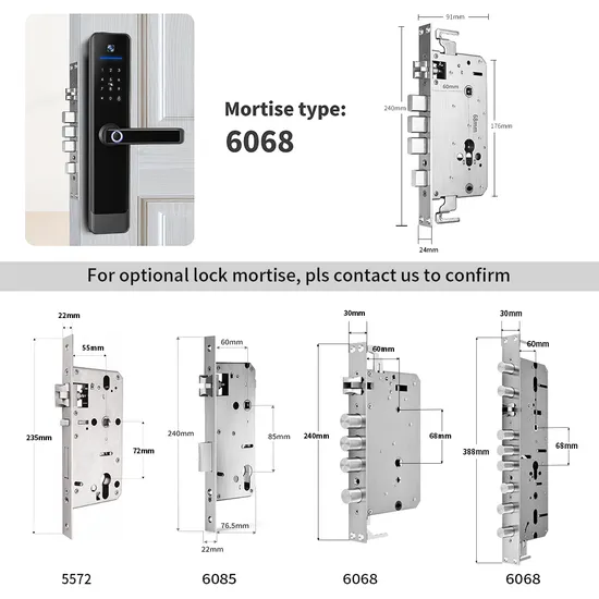 Fingerprint Tuya Smart Digital Electronic Door Lock with Built-in Camera