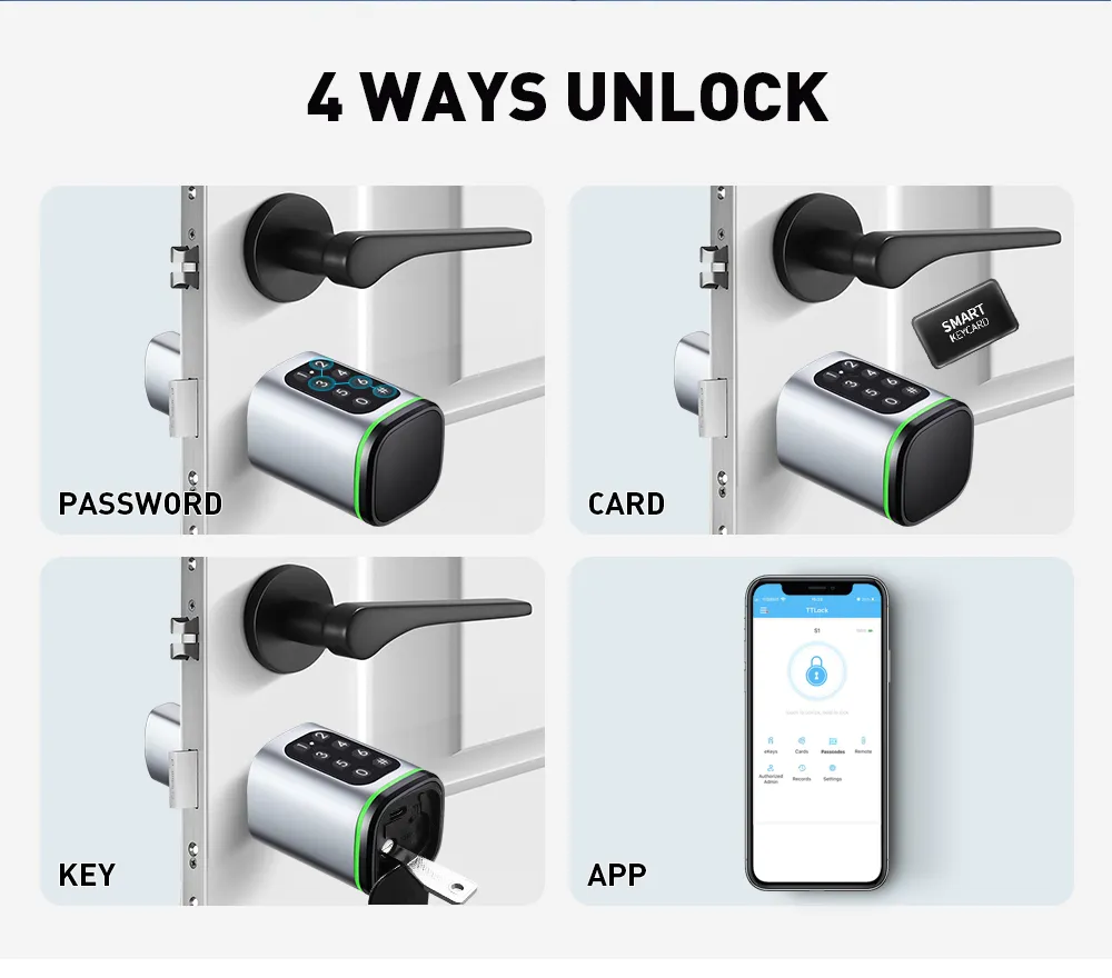 Smart Cylinder with Ttlock APP Adjustable Cylinder Size Electronic Password Smart Lock