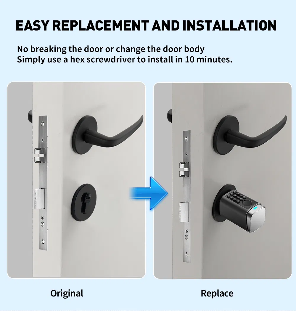 Upgraded IP66 Tuya APP Fingerprint Password Smart Cylinder Lock