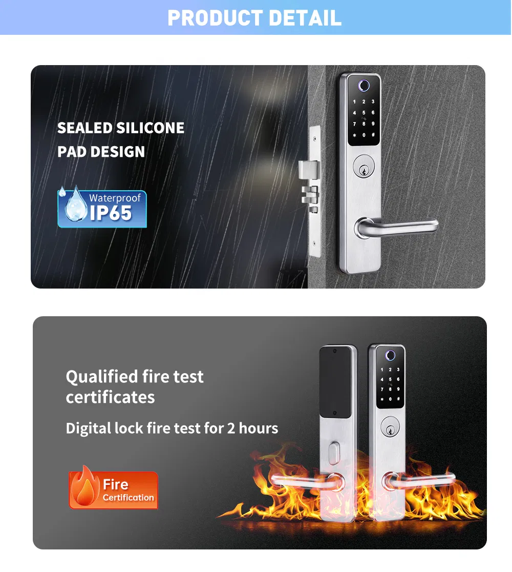New Product Tuya - System Smart Lock with Waterproof and Fire - Proof Certifications