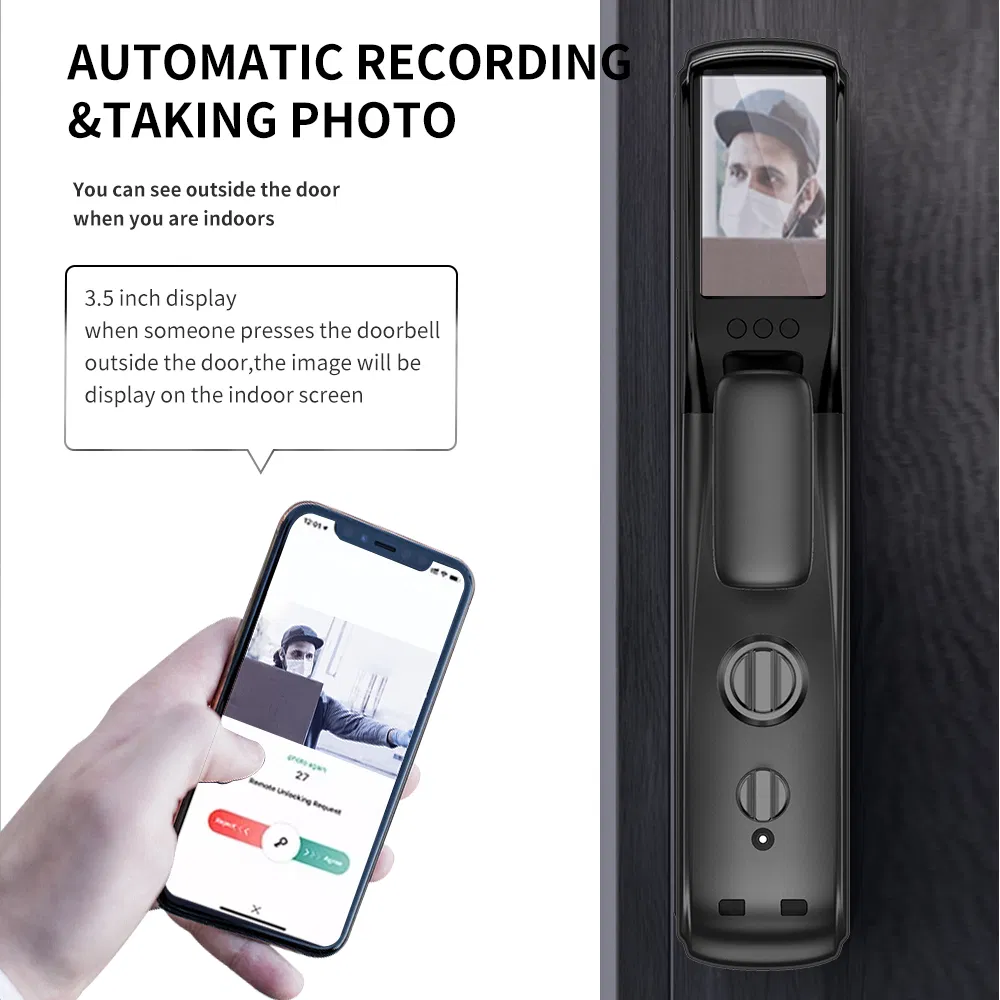 High Security Intelligent Biometric Tuya WiFi 3D Face ID Lock