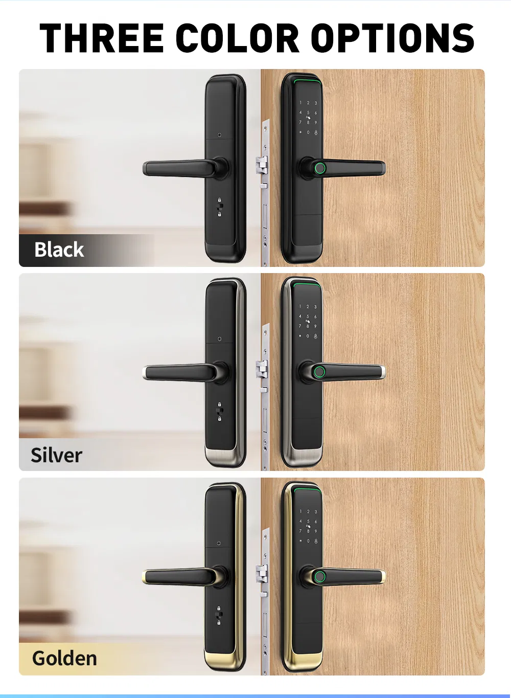 Tuya Smart Lock Fingerprint Door Lock with Touch Screen Password Electronic Locks for Hotel