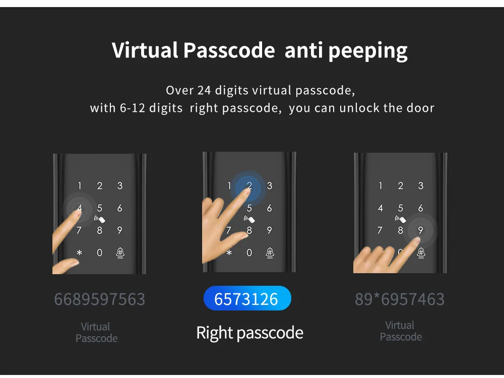 Tuya Smart Lock Fingerprint Door Lock with Touch Screen Password Electronic Locks for Hotel