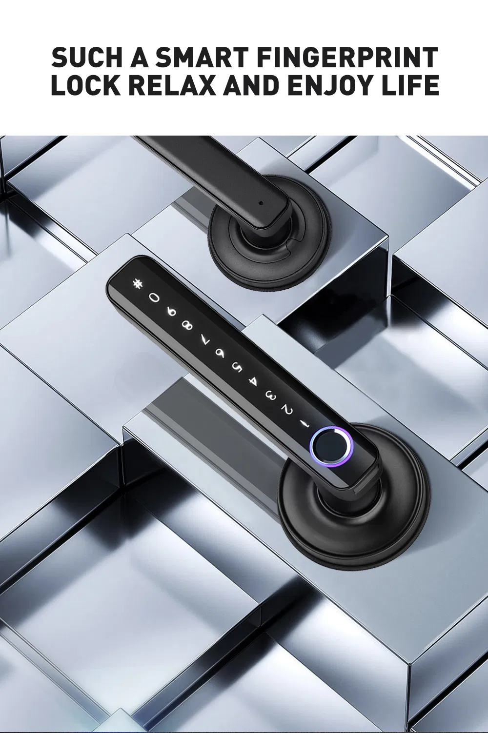 Wireless Key Card RFID Unlock Digital Tt Lock Safe Keyless Electronic Smart Door Fingerprint Handle Lock