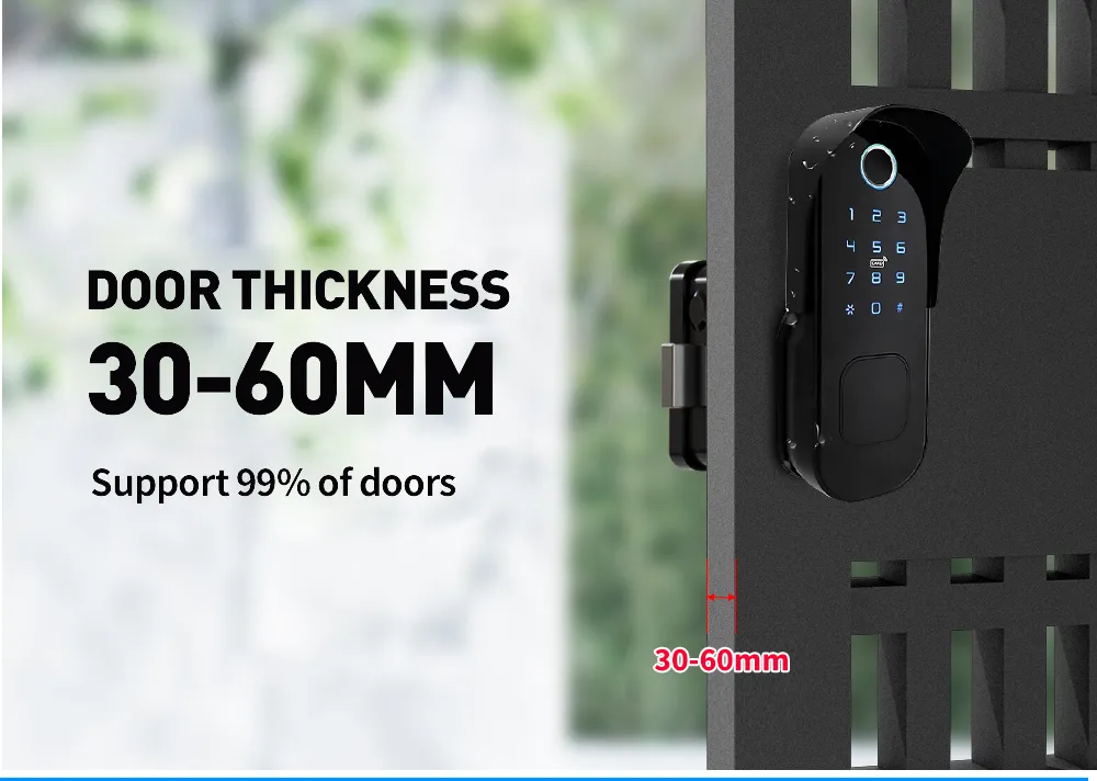 Intelligent Rental Apartment Waterproof Ttlock Tuya Optional Security Rim Lock