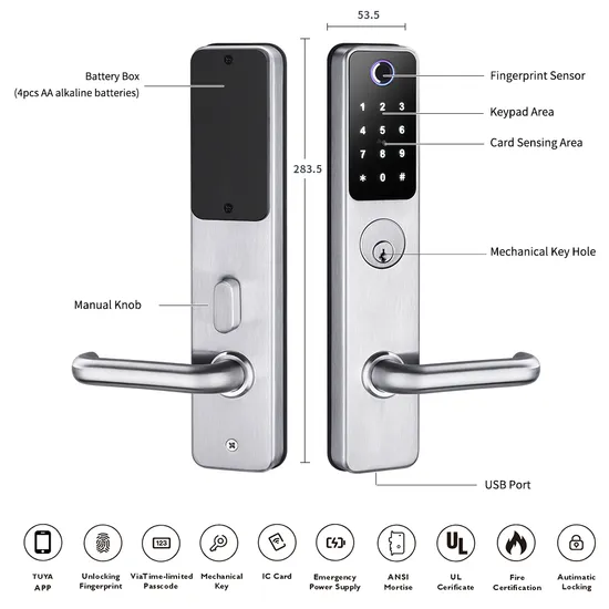 New Product Tuya - System Smart Lock with Waterproof and Fire - Proof Certifications