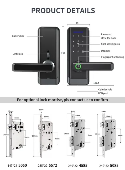 Hot Sale Ttlock APP Remote Control Fingerprint Door Lock