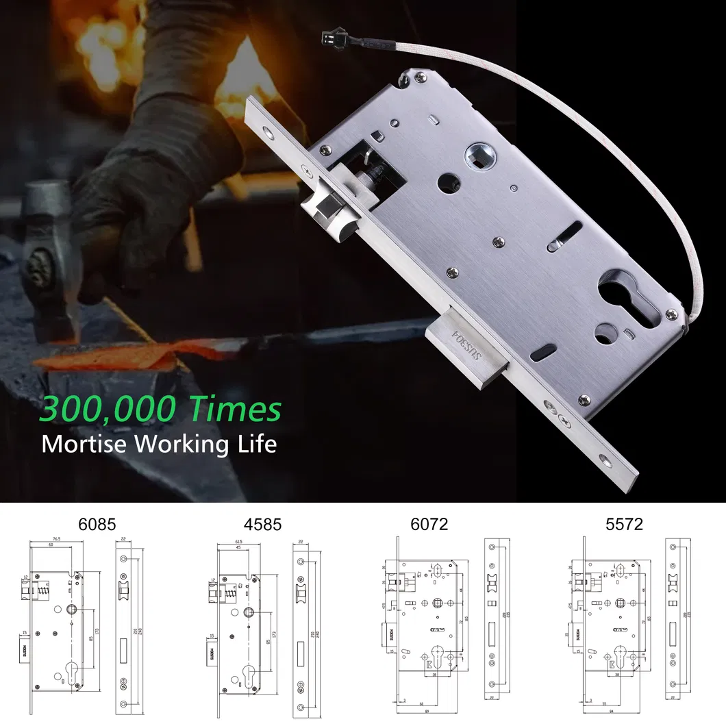 304#Stainless Steel Door Lock Hotel Security Smart RFID Card Door Lock
