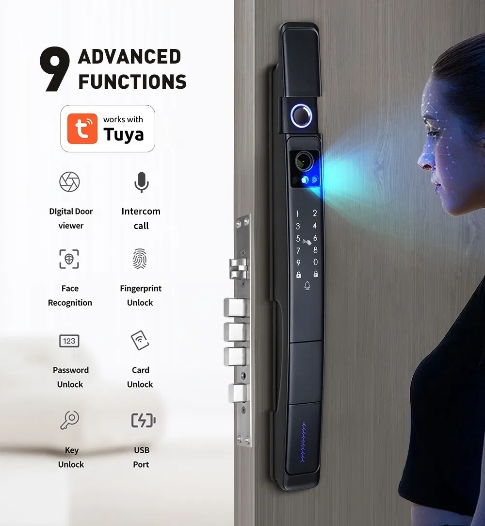 2024 New Product 3D Face Recognition Cat's Eye Camera Fingerprint Video Calling Remote Visual Intercom Smart Door Lock