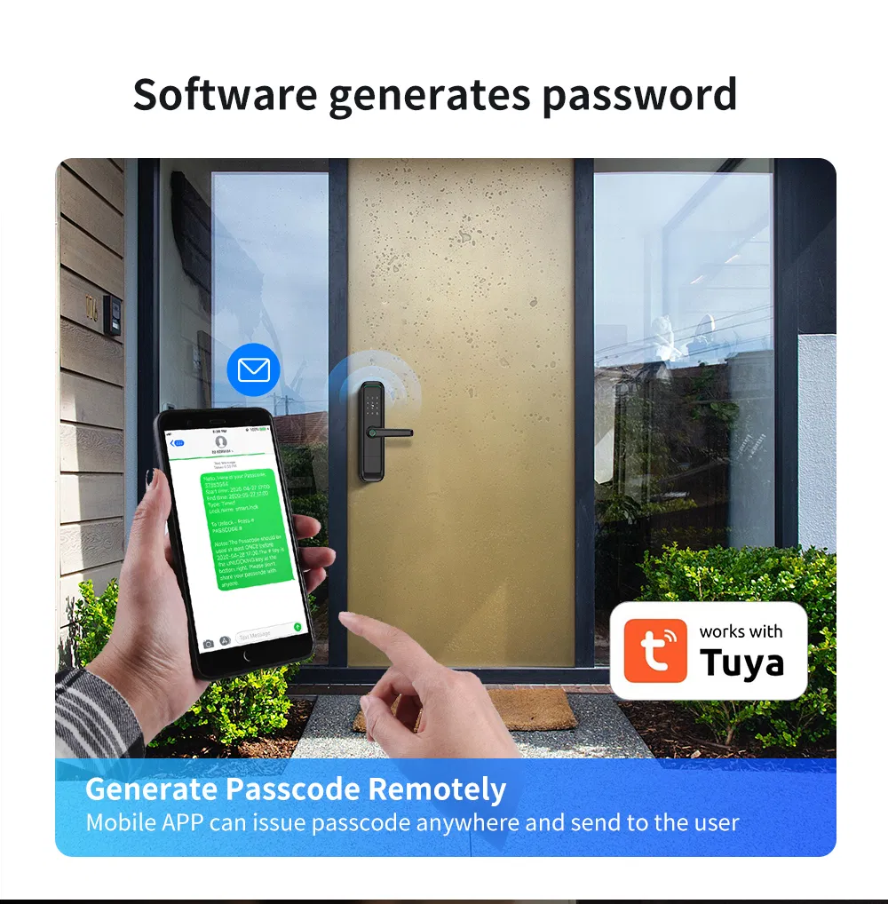 Tuya Smart Lock Fingerprint Door Lock with Touch Screen Password Electronic Locks for Hotel