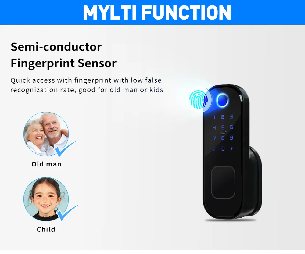 Tuya APP Fingerprint Digital Password Door Lock