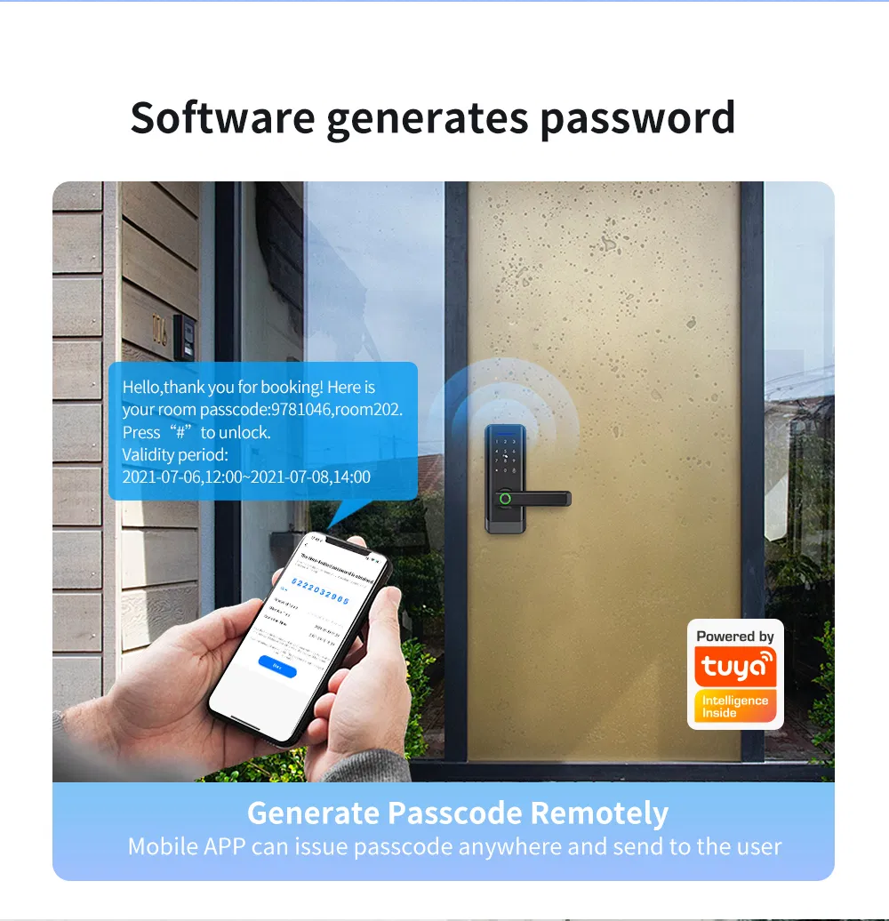 Smart Digital Handle Lock with Fingerprint Password and Tuya Function