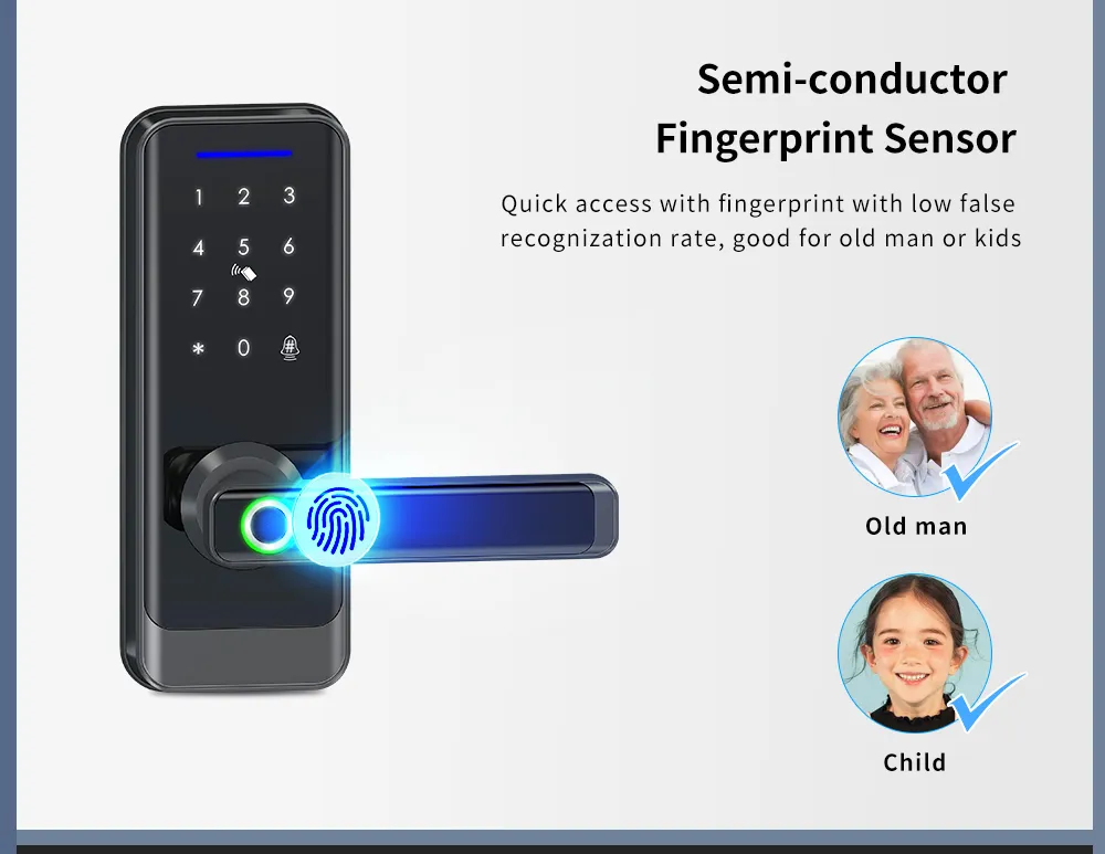 Hot Sale Ttlock APP Remote Control Fingerprint Door Lock