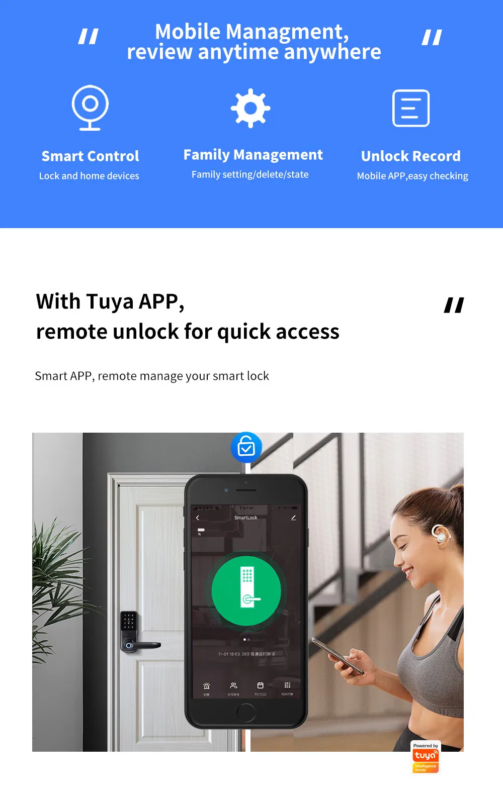 Tuya Intelligent Home Fingerprint Lock Apartment Tt Lock Applet