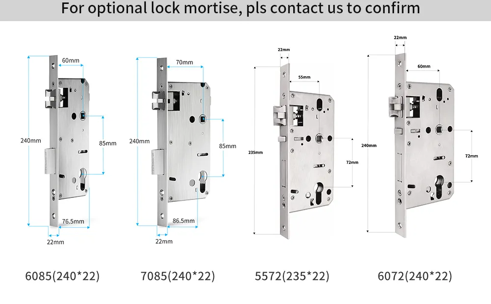 2024 New Product 6085 Mortise Luxury Matt Black Automatic 9 Languages 3D Face Recognition Smart Door Lock