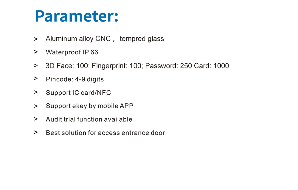 2024 New Product 3D Face Recognition Access Control with Ttlock System