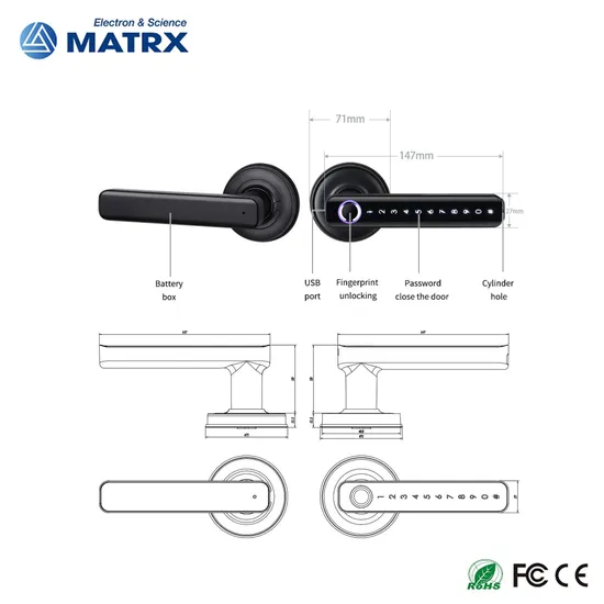 Wireless Key Card RFID Unlock Digital Tt Lock Safe Keyless Electronic Smart Door Fingerprint Handle Lock