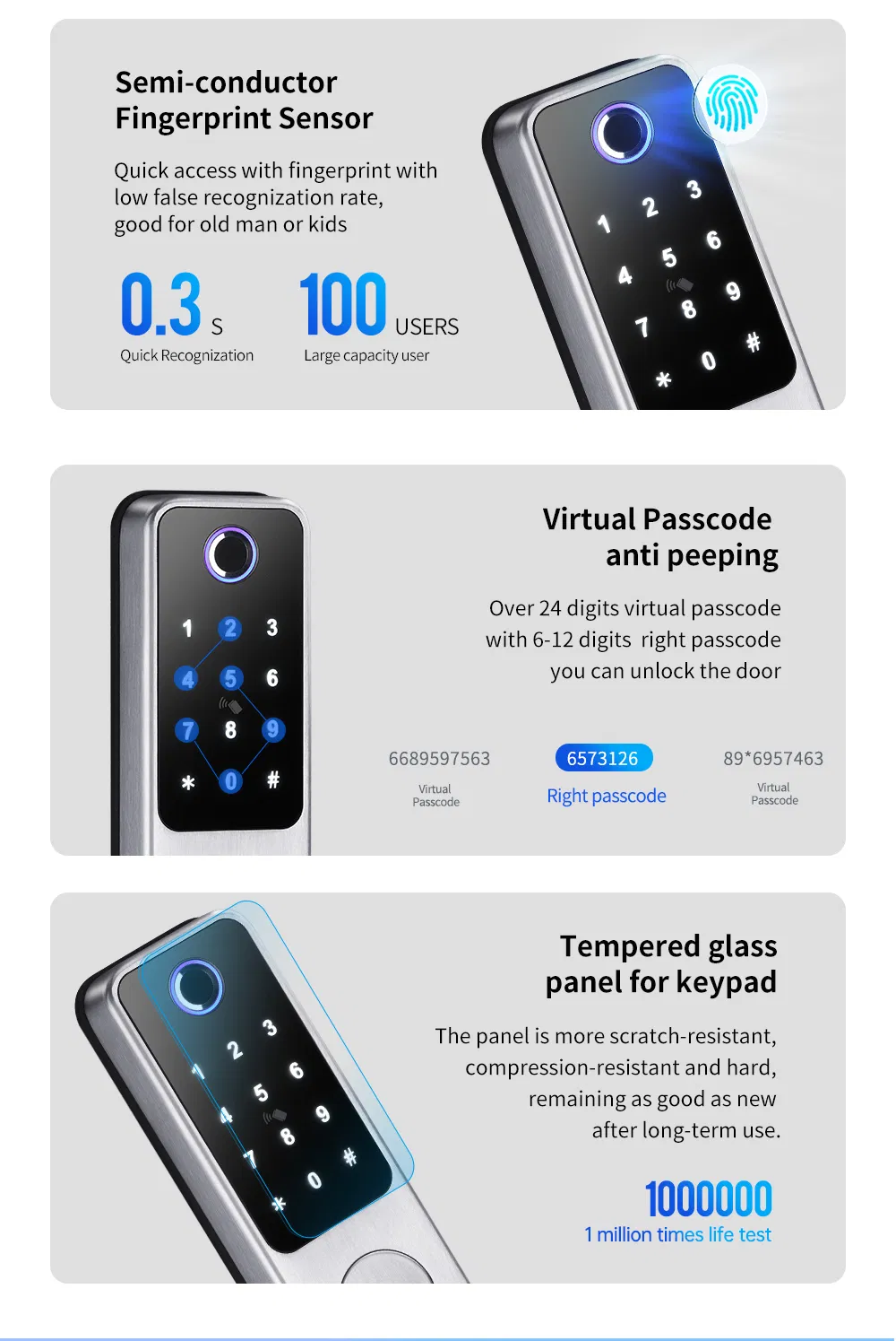 New Product Tuya - System Smart Lock with Waterproof and Fire - Proof Certifications