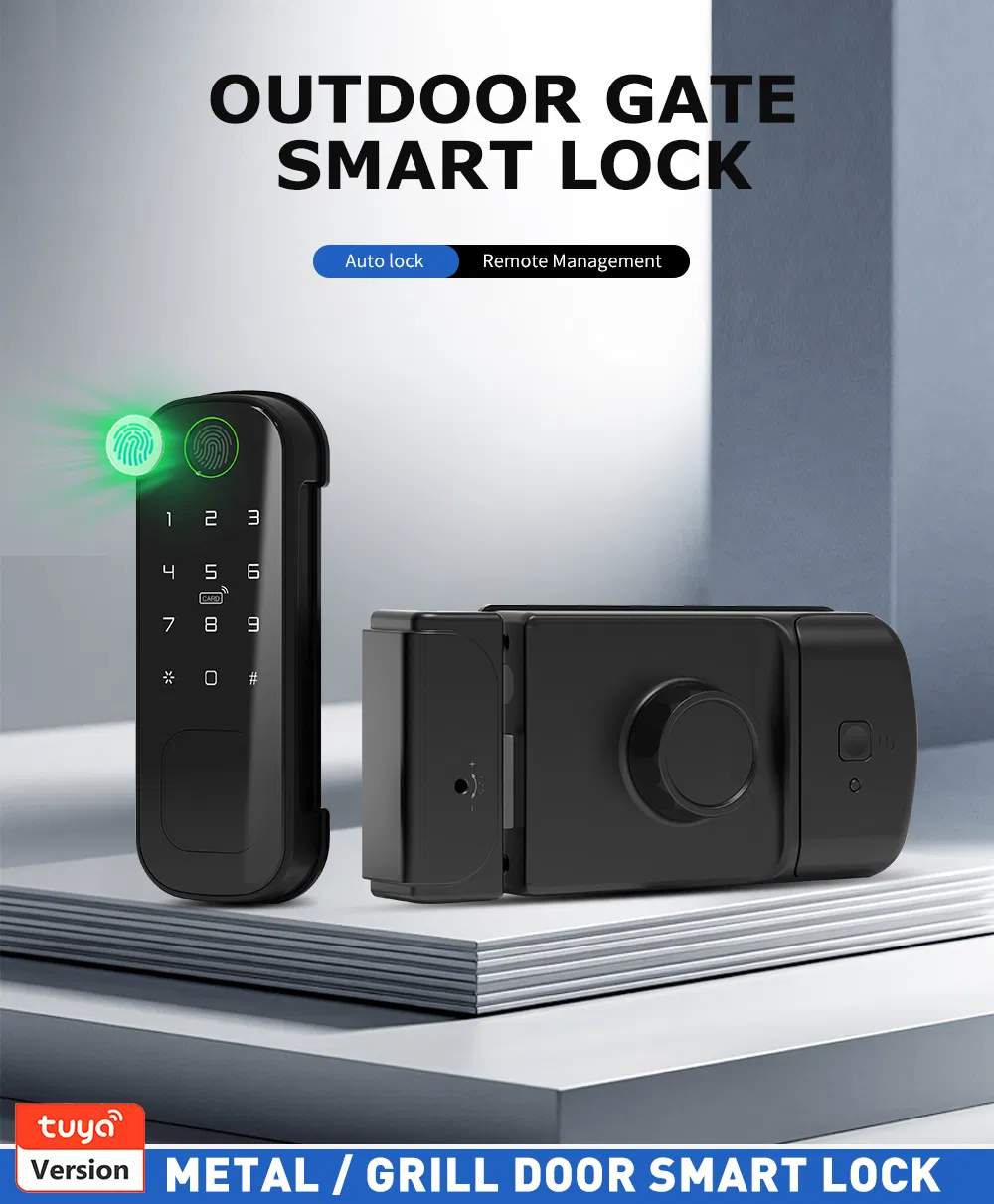 2025 Dual Side Fingerprint Security Smart Lock Tuya APP WiFi Keyless Access for Smart Home Gate Door Lock
