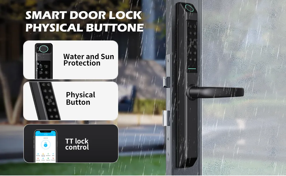Glass Door and Wooden Door Pull Handle Electronic Security Lock Ttlock Smart Door Lock