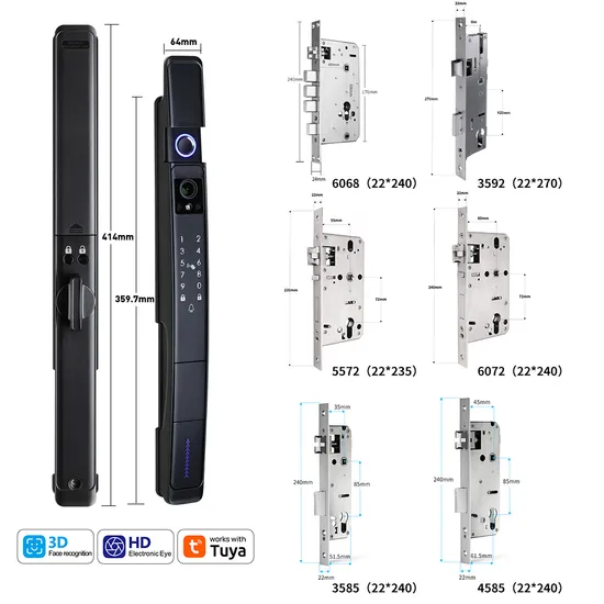 2024 New Product 3D Face Recognition Cat's Eye Camera Fingerprint Video Calling Remote Visual Intercom Smart Door Lock