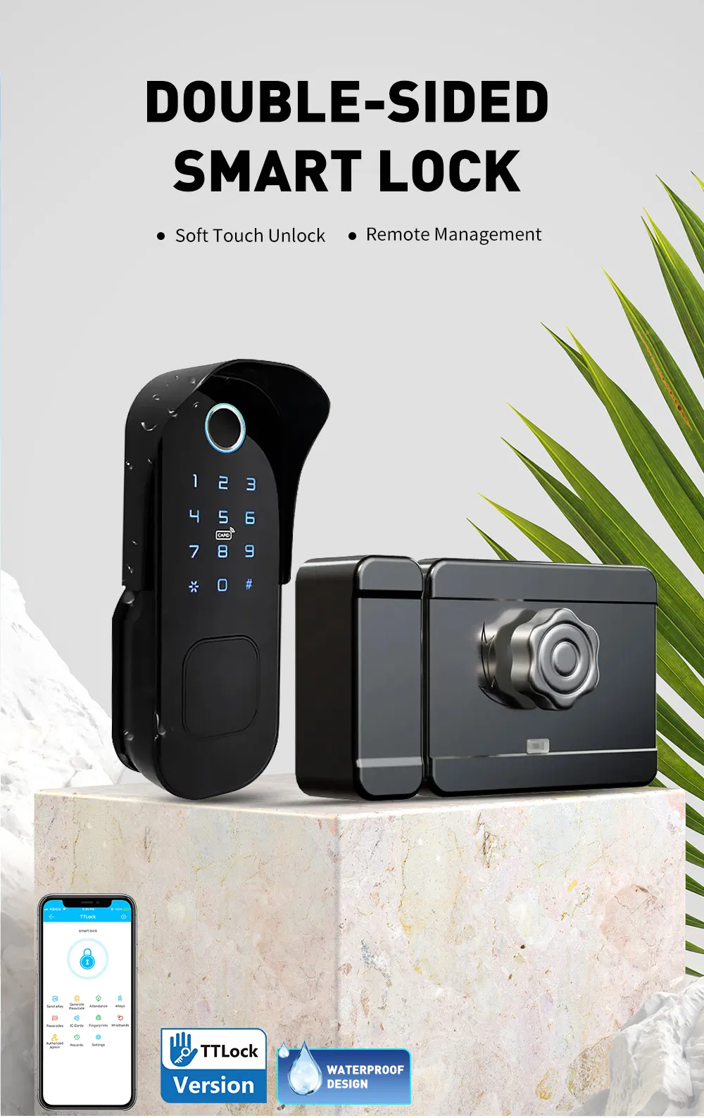 Intelligent Rental Apartment Waterproof Ttlock Tuya Optional Security Rim Lock