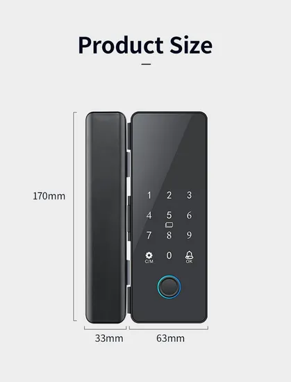 Tuya - System Smart Glass Door Lock with Password and Fingerprint Unlocking Functions