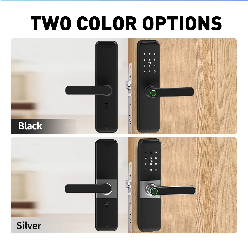 WiFi Fingerprint Handle Door Lock Long Distance Control Electronic Tuya APP