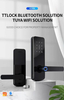 Door Handle Wireless Biometric Fingerprint Digital Cylinder WiFi Smart Door Locks